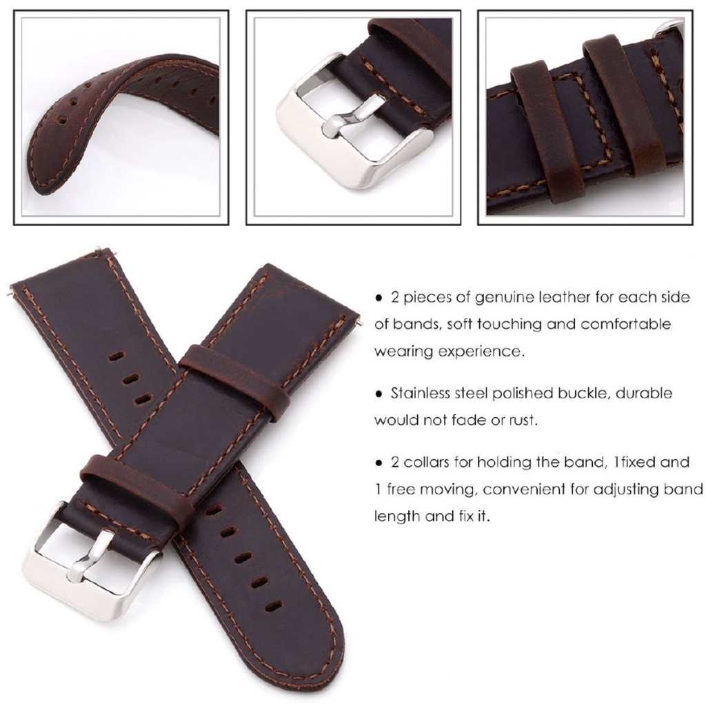 Strap Samsung Galaxy Watch Active 1 2 40mm 44mm - Tali Genuine Leather