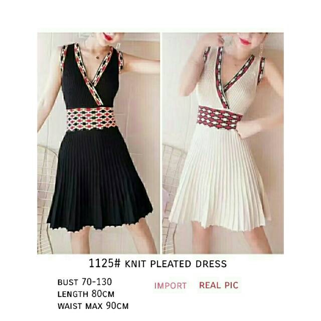 KNIT Pleated Dress Import
