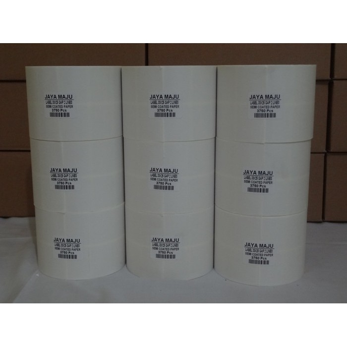 

LABEL BARCODE SEMICOATED 33 X 25 2 LINE GAP CORE 1" ISI 3.750 PCS
