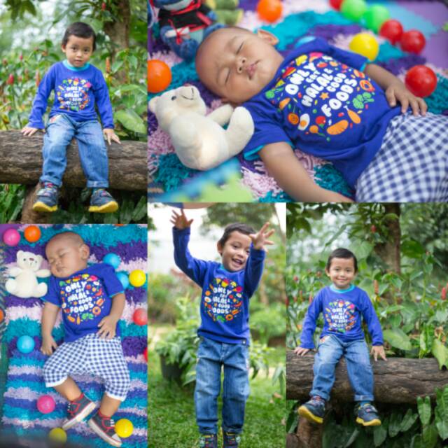 Kaos Afrakids Lengan Panjang Only Eat Halal Food