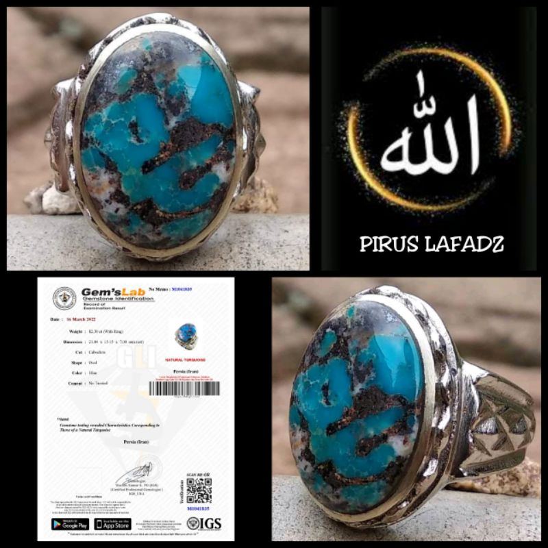 NATURAL BATU PIRUS PERSIA MOTIF LAFADZ + MEMO LAB