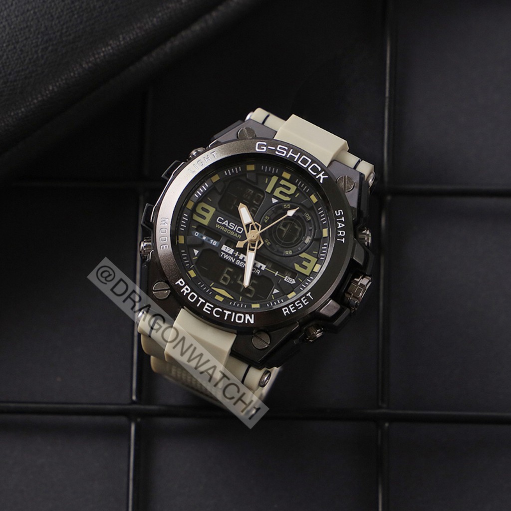 [COD✅] Jam tangan pria Anti air rubber casi0 G-sh0ck G-8600 GST-8600 DUAL-TIME METAL water  S1145
