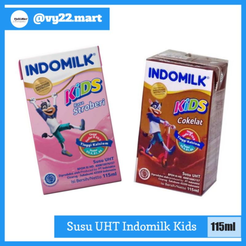 

Susu Indomilk Kotak Kids Susu UHT Rasa Cokelat / Stroberi 115ML