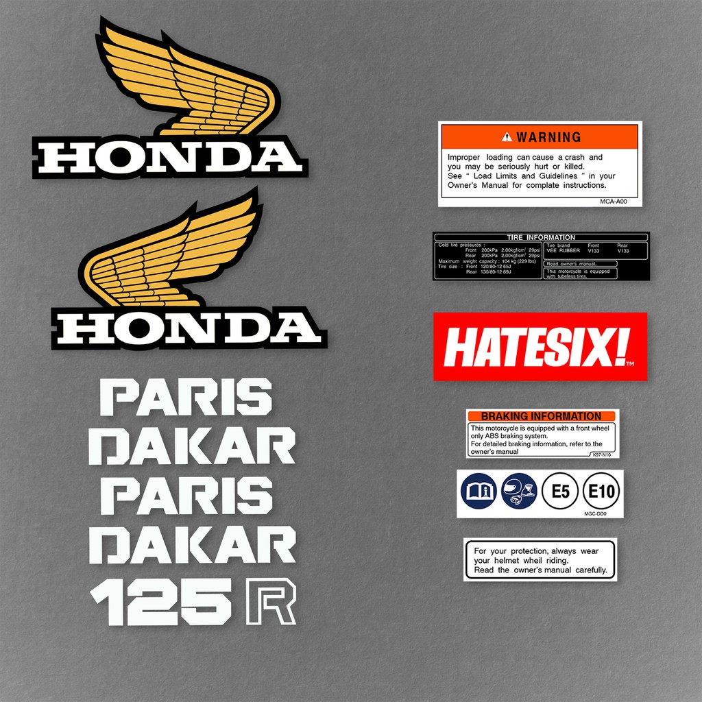 Sticker Decal Honda Monkey 125 Z125 Hatesix