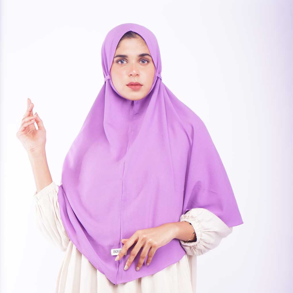 Bugis Hijab - Bergo Maryam Polos - Ukuran L - Bergo Instan-2