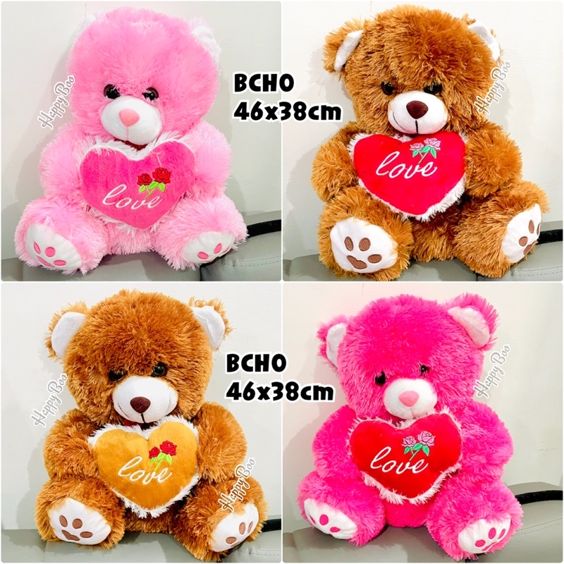 boneka beruang bear love medium large besar 46cm x 38cm bcho boneka teddy bear bulu lembut