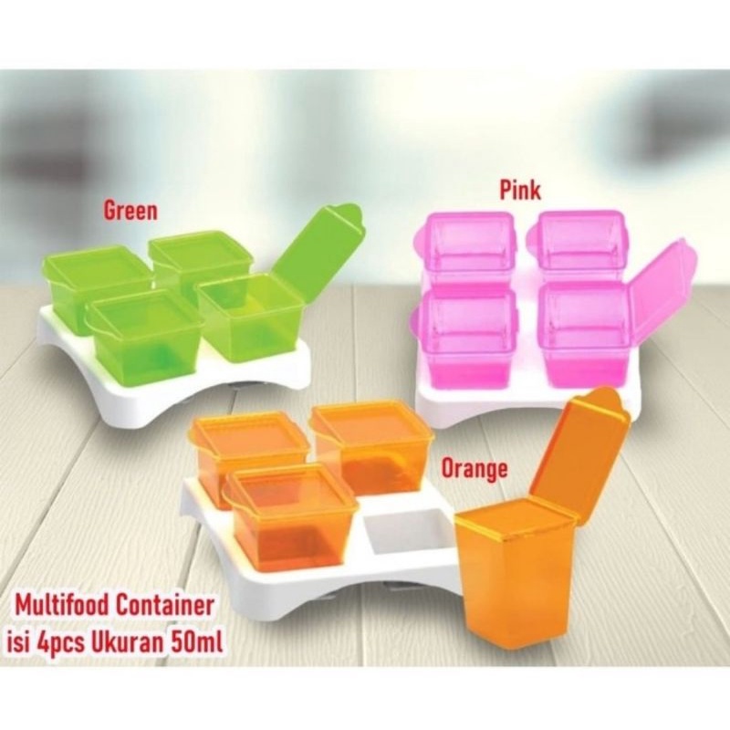 Baby Safe Multi Food Container Isi 4 Pcs (AP009)/Kontainer MPASI Bayi/Tempat Makan Bayi