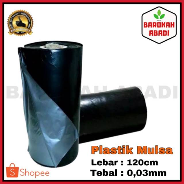 Plastik Mulsa Hitam Perak Lebar 120cm Tebal 0.03mm