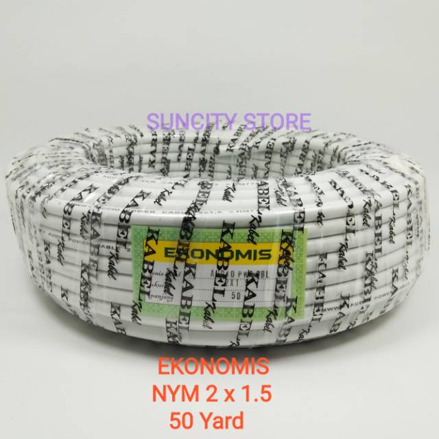 Ekonomis Kabel Listrik / Audio NYM 2 x 1.5 - 50 Yard