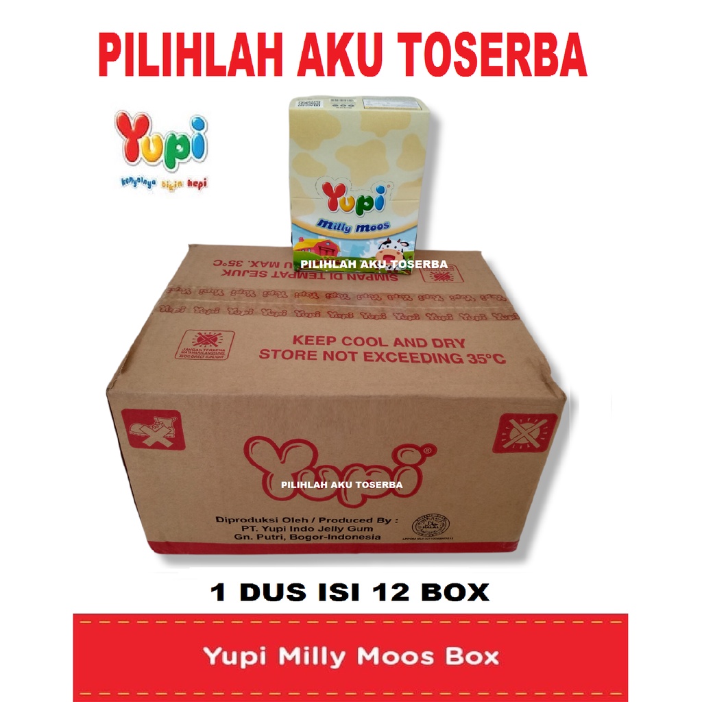 YUPI MILLY MOOS MILK BOX - ( HARGA 1 DUS ISI 12 BOX )