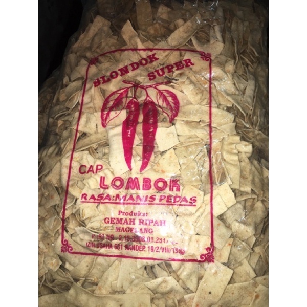 Kerupuk Slondok Super Cap Lombok 1kg / Krupuk Slondok 1 kg rasa manis pedas / Selondok / Slondok