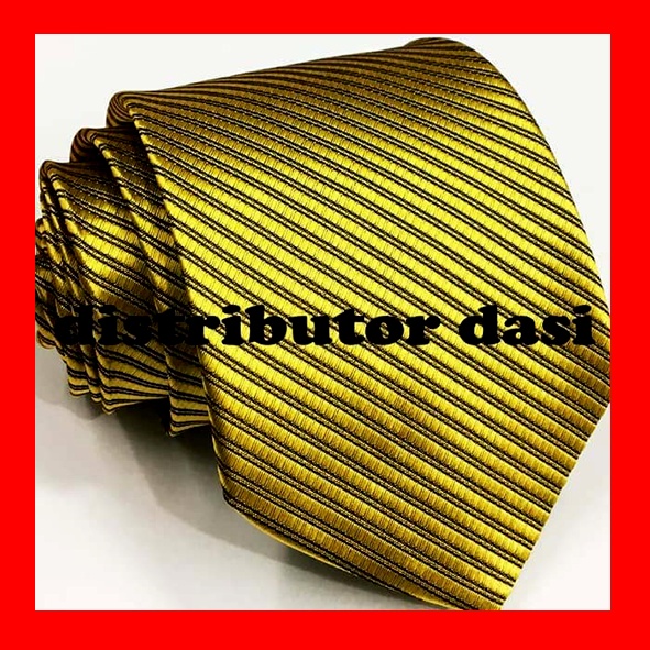 Dasi pria kuning emas motif salur medium standart 3 inch dan 2 inch slim