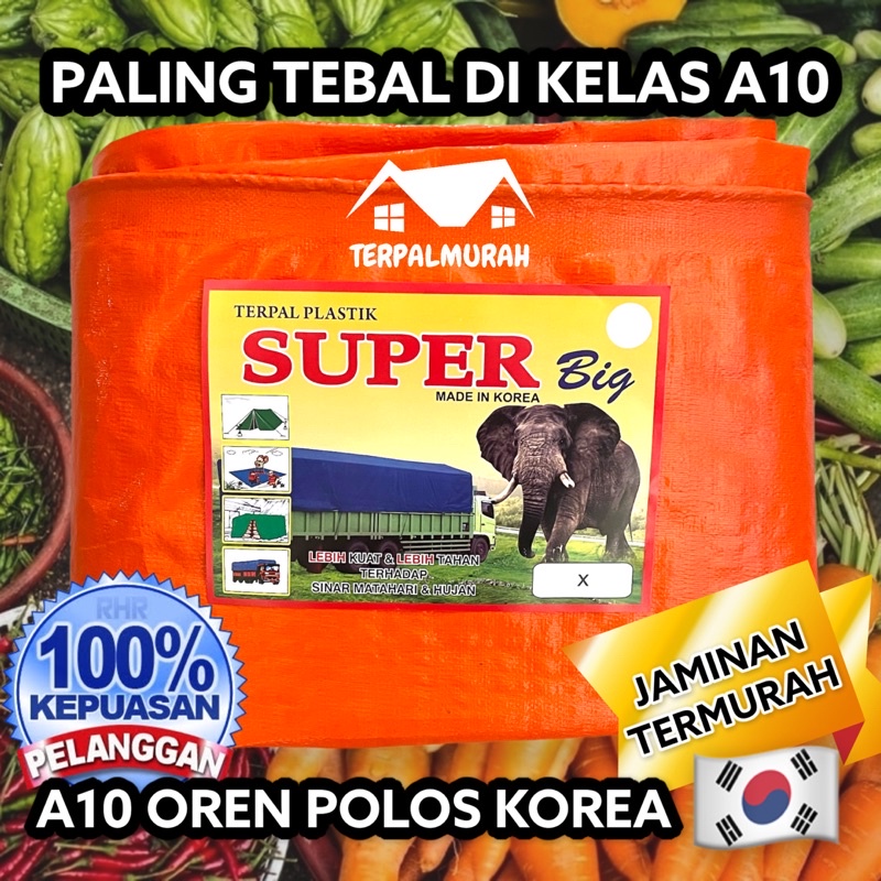 HARGA PROMO| Terpal A10 KOREA (Per Meter) Oranye Polos Cap Superbig Original 100% Termurah