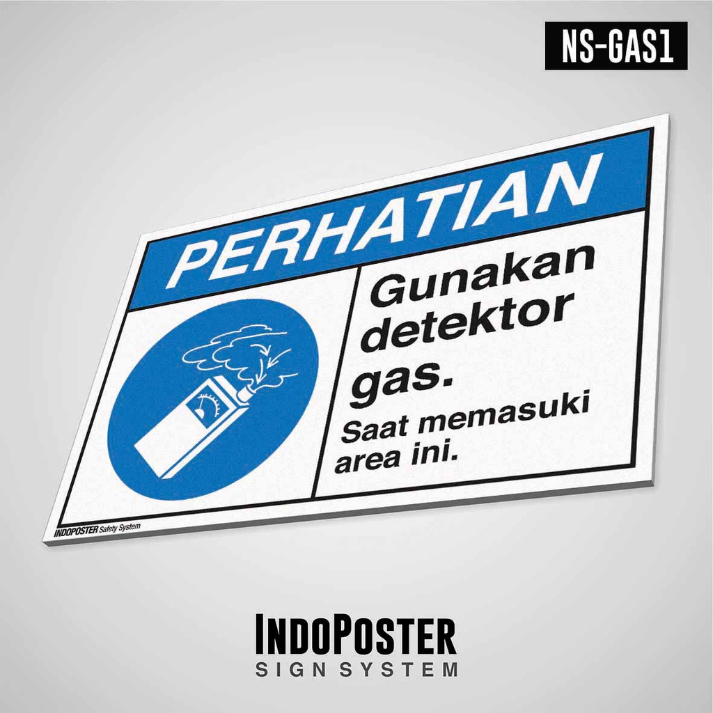 

Safety Sign Rambu K3 PVC ANSI Gunakan Gas Detektor Saat Memasuki Ruangan M 45x30cm