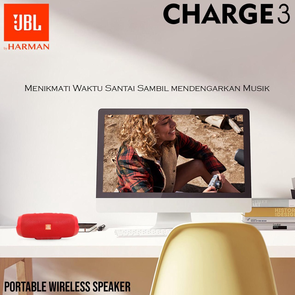 Speaker Bluetooth JBL Charge 3+ Wireless Portabel Speaker Aktif Super Bass CHARGE3 LARGE JUMBO High Quality OEM