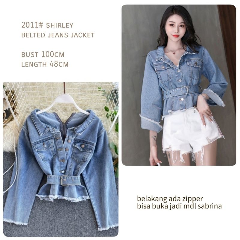 MDLV ~ 2011 SHIRLEY BELTED JEANS JACKET (FREE BELT) / JAKET JEANS CEWEK IMPORT/FASHION IMPORT WANITA