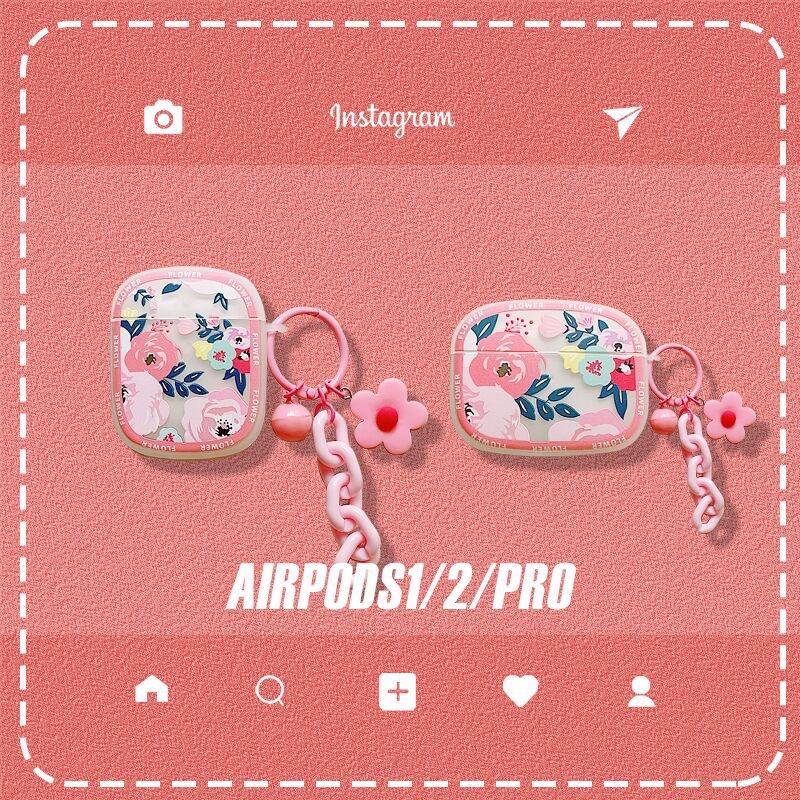Pink Flower Softcase for Airpods 1 2 Pro 3 Case Casing Airpods Lucu