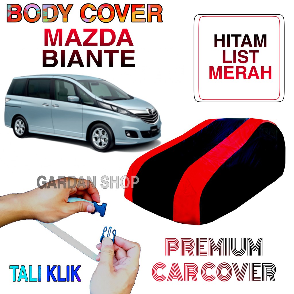 Sarung Mobil MAZDA BIANTE List MERAH Body Cover Penutup Mazda Biante PREMIUM Red