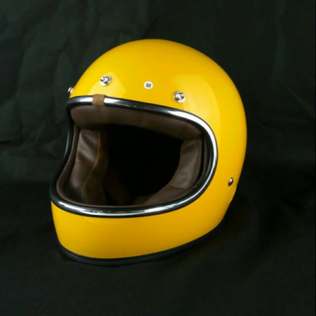Helm Motor Retro Boulter FF Yellow Metallic