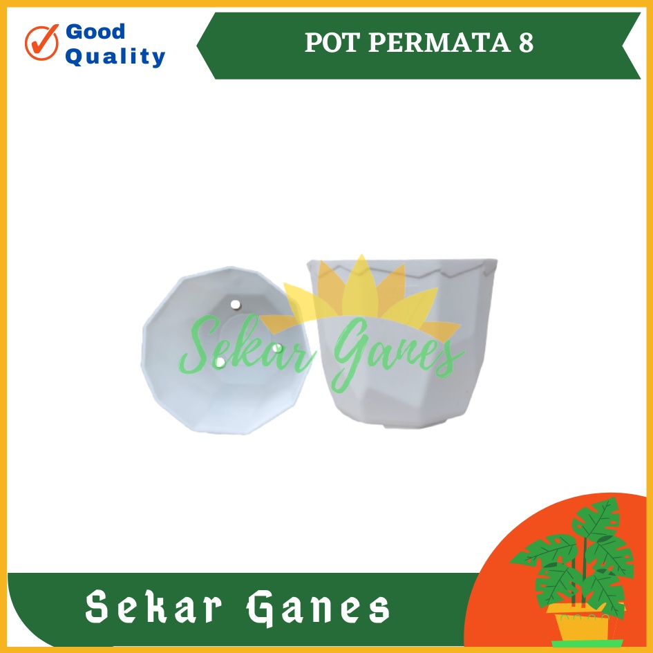 SEKAR Pot Permata 8CM Putih Garden Of Love Pot 8 Cm Putih Pot Plastik Kaktus Mini Lucu Pot Tawon 10