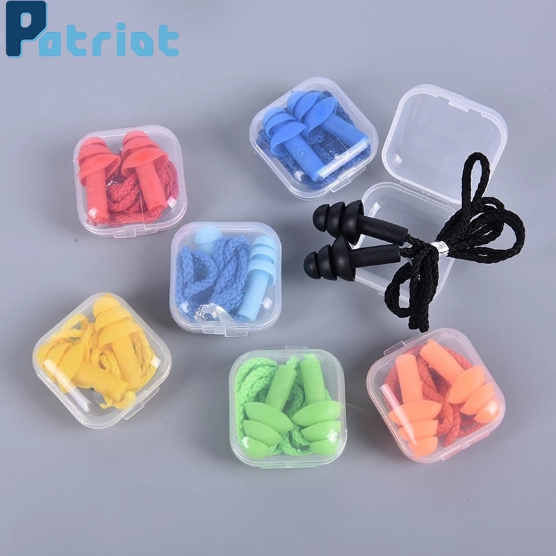 1 Pasang Ear Plugs Bahan Silikon Lembut Tahan Air Anti Kebisingan Untuk Tidur