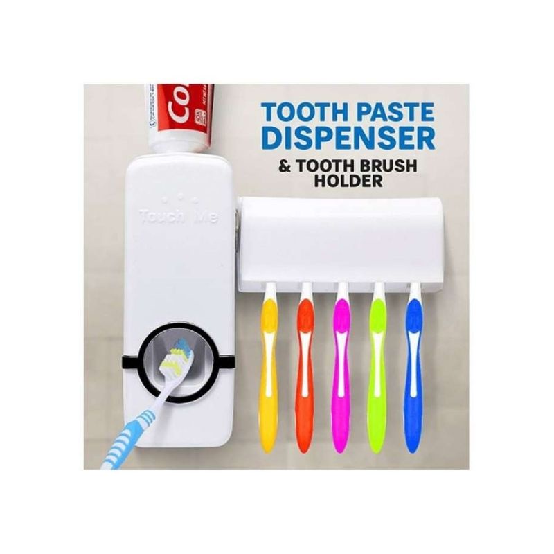 DISPENSER ODOL Tempat Sikat Gigi Set Rak Kamar Mandi Toothpaste Penjepit Brush NO BOX