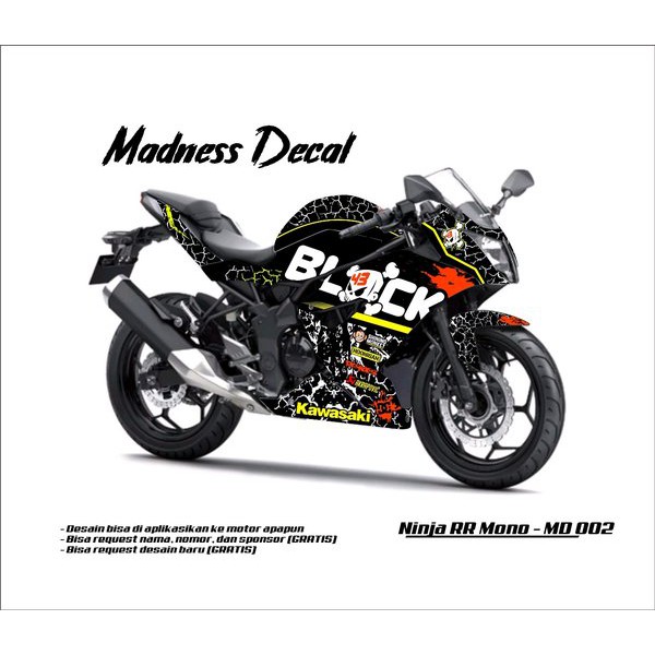 Dekal Decal Ninja Rr Mono Md 02 Sticker  Stiker  Motor  