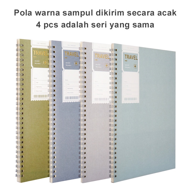 Deli Buku Catatan Notebook Kuliah Notebook A5 Diary Book 60 Lembar 4pcs Aesthetic Buku Tulis Spiral Notebook