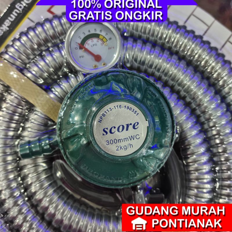 Selang gas dan regulator caisar / selang paket caisar / score