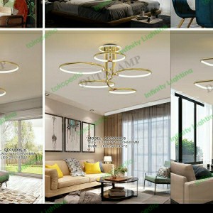 LAMPU PLAFON MINIMALIS 5 LAMPU BULAT/KOTAK