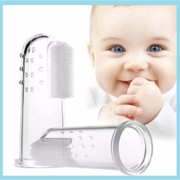 Sikat Gigi Gagang Silikon Pembersih Gigi Untuk Bayi