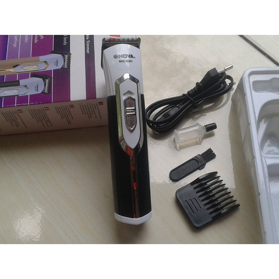 Alat Cukur Rambut Elektrik Nova Nhc 6061 Hitam Putih Alat Cukur Rambut Elektrik Nova Nhc 6061 Hitam Putih