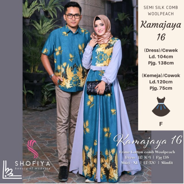 KAMAJAYA 16 Gamis Dress Syari  Batik Jumbo Sarimbit  Fashion 