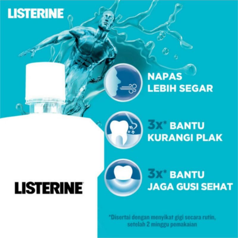 LISTERINE BIRU COOL MINT 500 ml - Obat Kumur Bau Mulut Nafas Segar