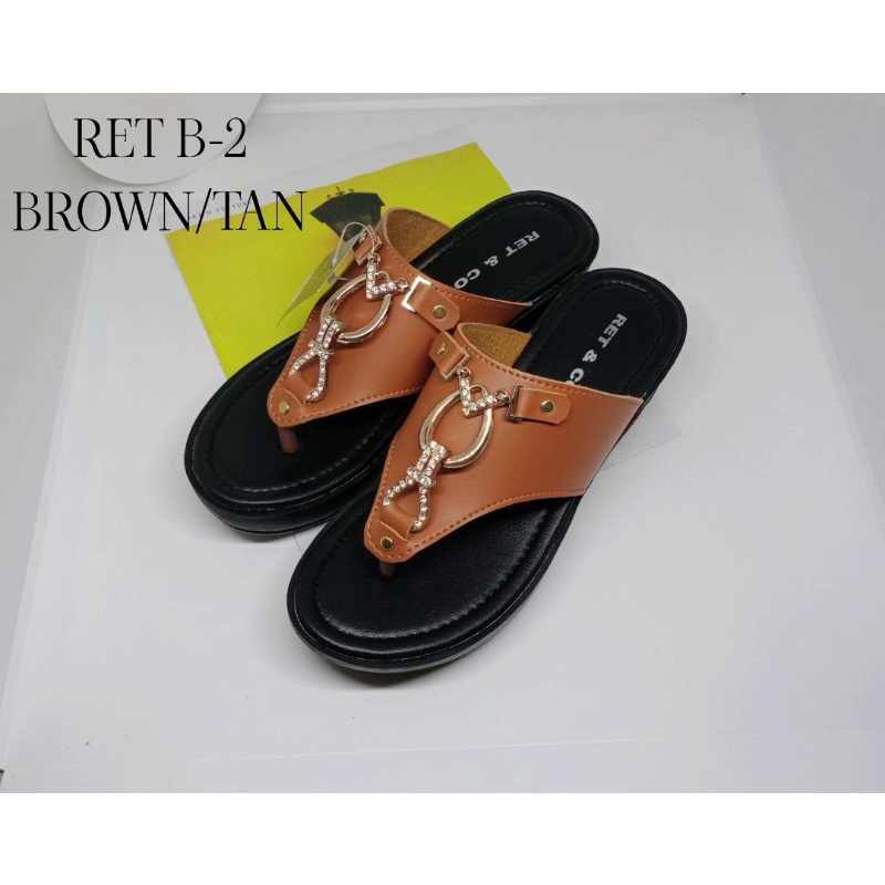 sendal wanita wedges/Sandal wanita japit wedges RET&amp;CO art B-2 Original