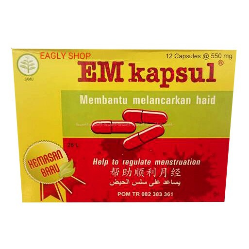 EM Kapsul 12kapsul EmKapsul Obat Lancar Haid Menstruasi Telat Mens Eem Kapsul