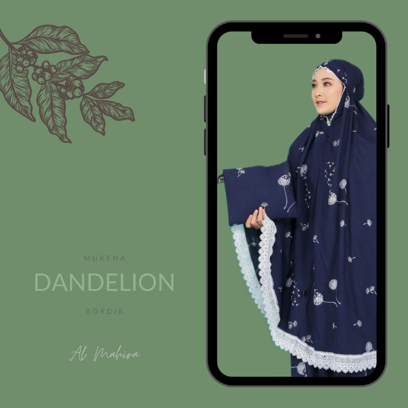 Mukena Rayon Bordir Dandelion Full Bordir Premium Jumbo