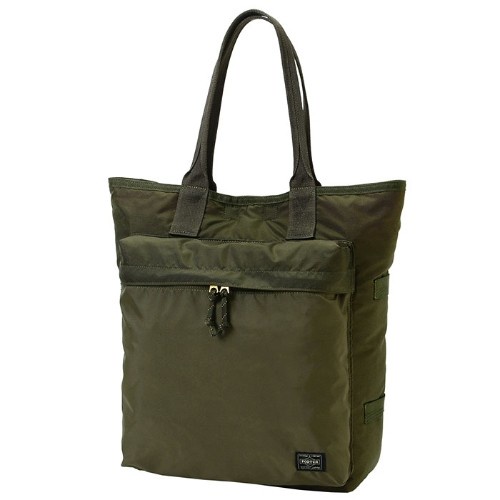 Pria-Tas-Aksesoris- Porter Yoshida Force Tote Bag 855-07595 - Olive Drab -Aksesoris-Tas-Pria.