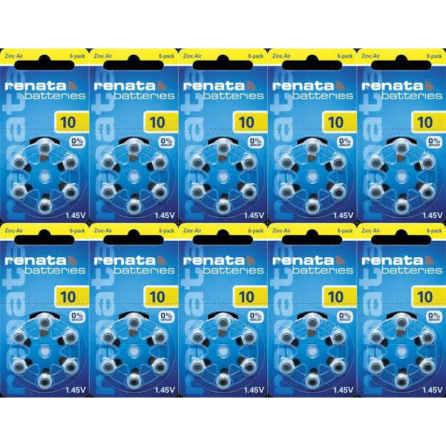 Baterai batre Renata za10/10/a10 Original Hearing Aid Battery.