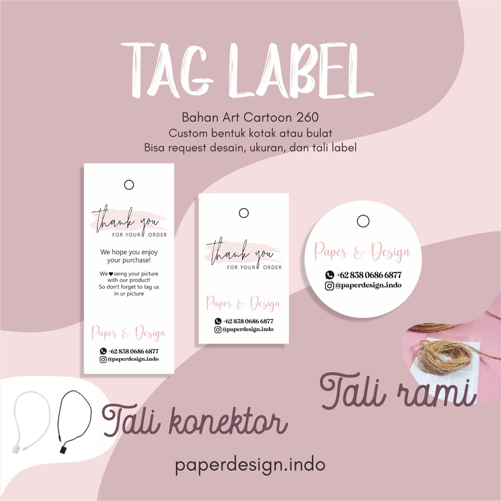 

TAG LABEL PAKAIAN DENGAN PLONG BULAT HANGTAG BAJU LABEL PRODUK KARTU UCAPAN