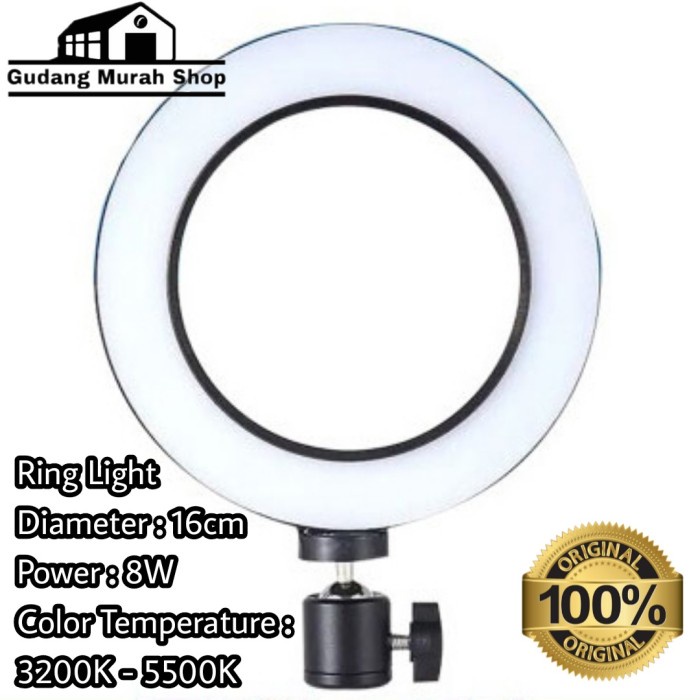 [ TaffSTUDIO ] Lampu Halo Ring Light LED Kamera 8W 6 Inch - RL-19