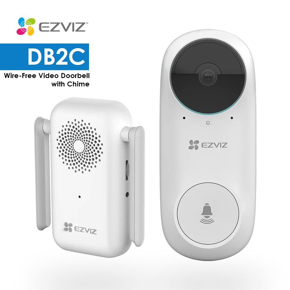 Ezviz DB2C Wire-Free Video Doorbell With Chime Bel Pintu Kamera