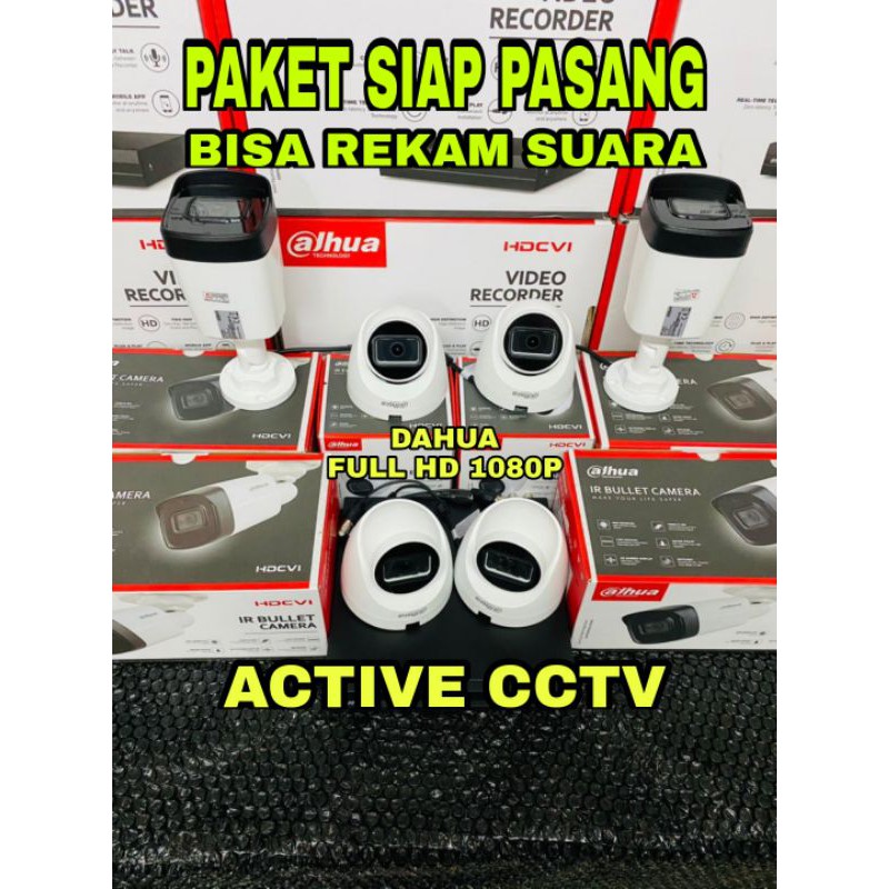 paket camera cctv 6 kamera dahua 2mp audio built in mic 1080p 8 channel ch bisa rekam suara 8ch