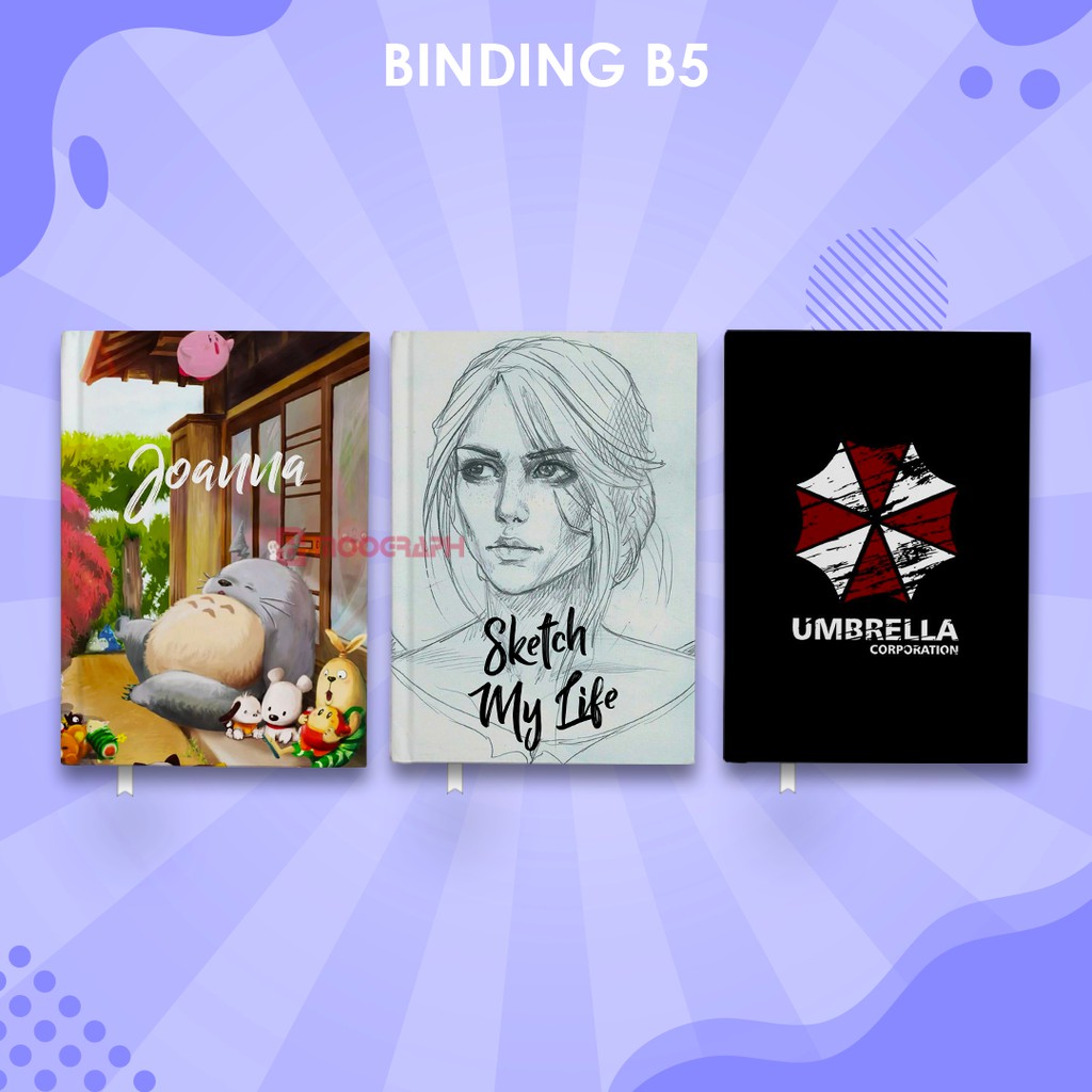

Notebook Custom B5 Binding- Agenda/Diary/Buku/Jurnal/Planner/Bujo/Notes - Hardcover 100 Lembar