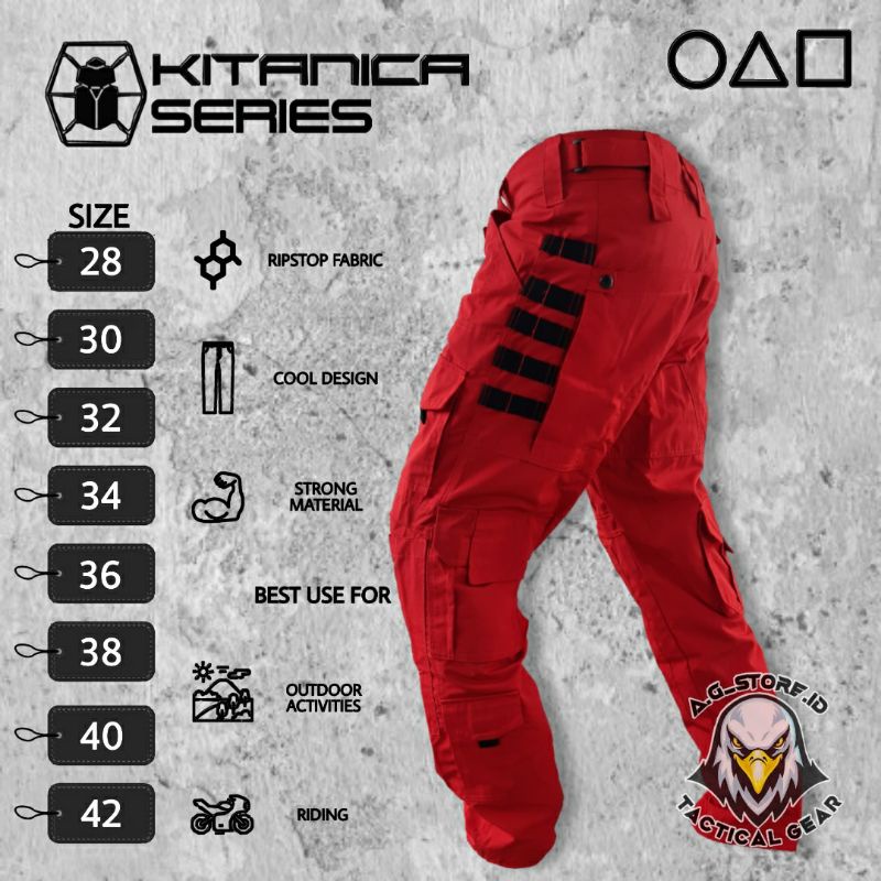 [LIMITED EDITION] CELANA KITANICA - CELANA TACTICAL - CELANA KITANIKA WARNA MERAH