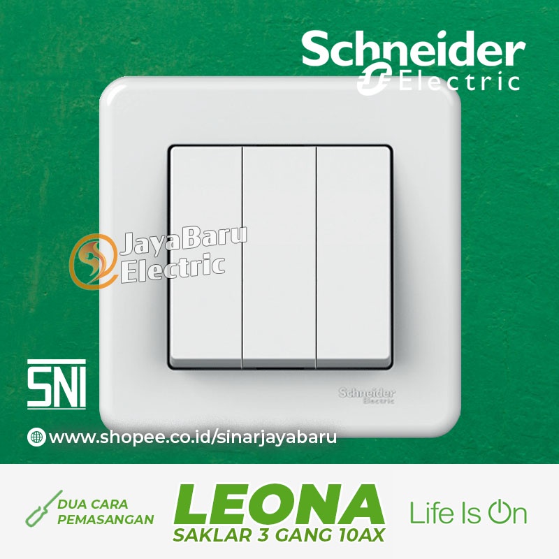 Saklar SCHNEIDER LEONA 3Gang 3 Gang
