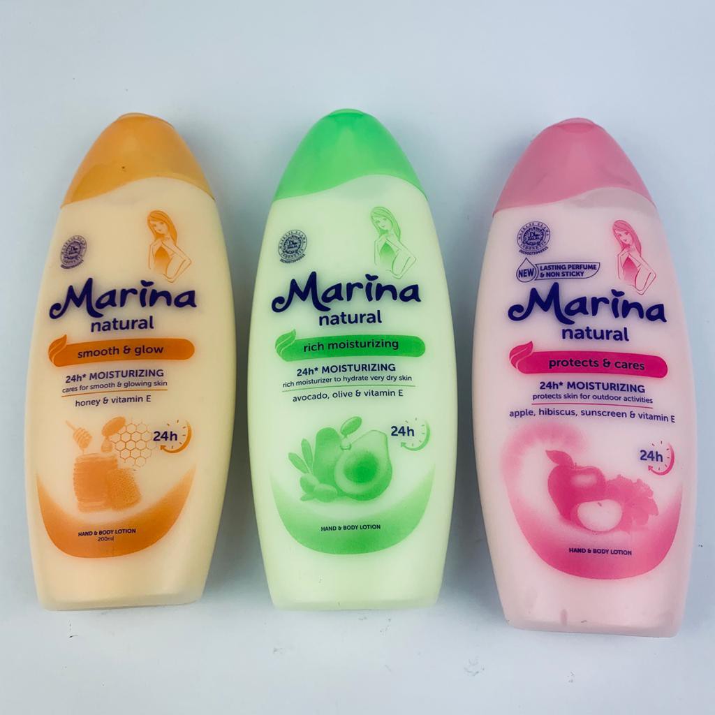 Marina / Body Lation / Rich Moisturizing /Smooth Glow /Nutri Fresh / Protects &amp; Cares