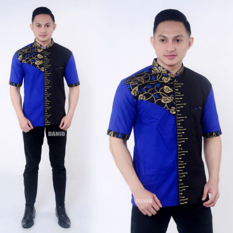 baju muslim batik kobinasi bordir