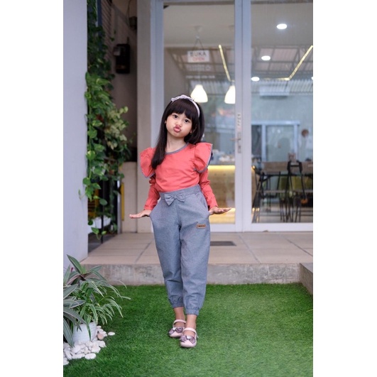 Minekids Setelan Anak Laki Laki Perempuan - Korean Casual Set Lengan Panjang Lakilaki