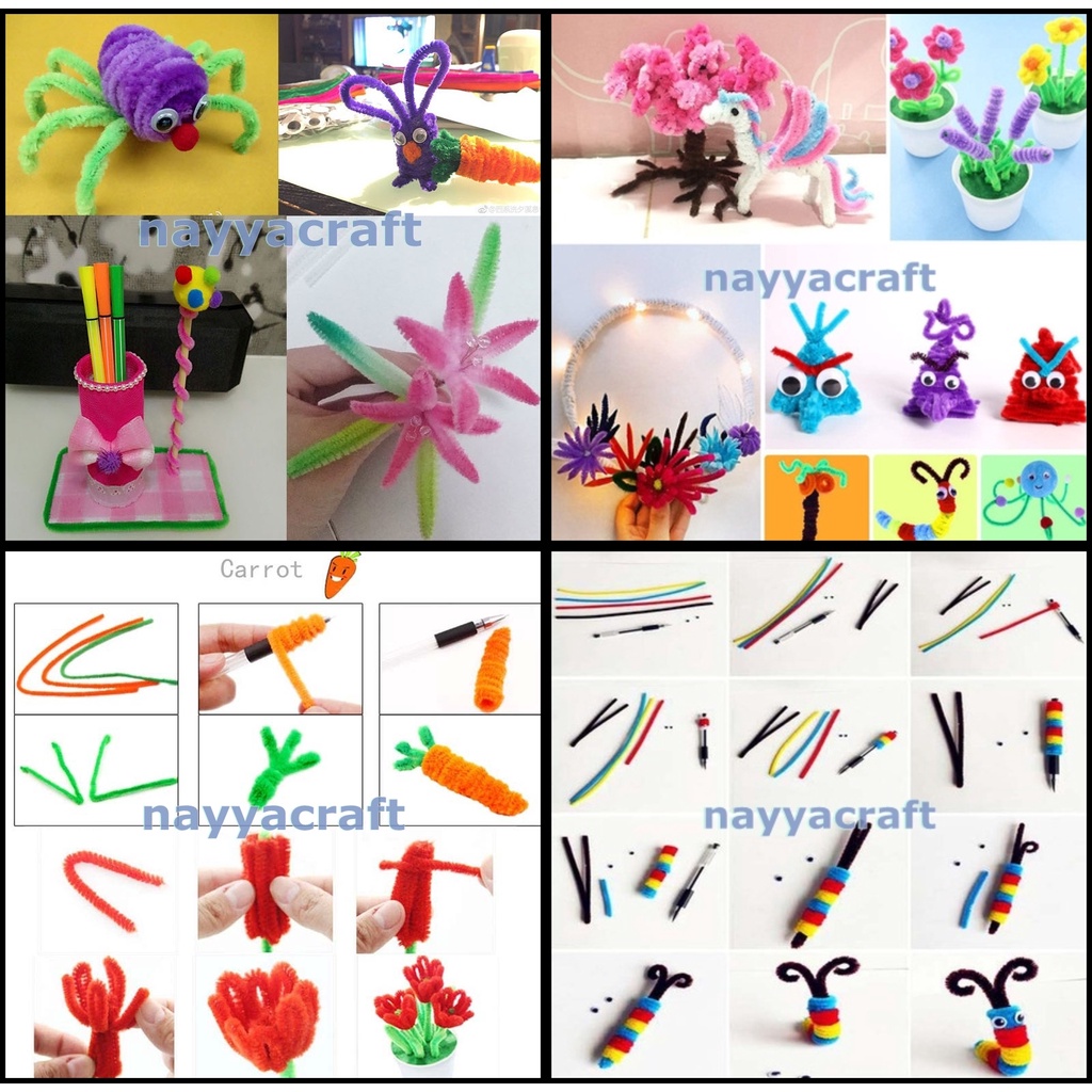 Kawat Bulu Mercy Beludru Pipe Cleaner Kawat Bulu Beludru Mainan Edukasi Prakarya Anak